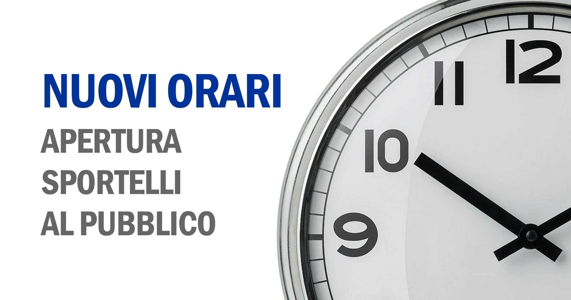 Immagine di copertina per Nuovi orari sportelli al pubblico